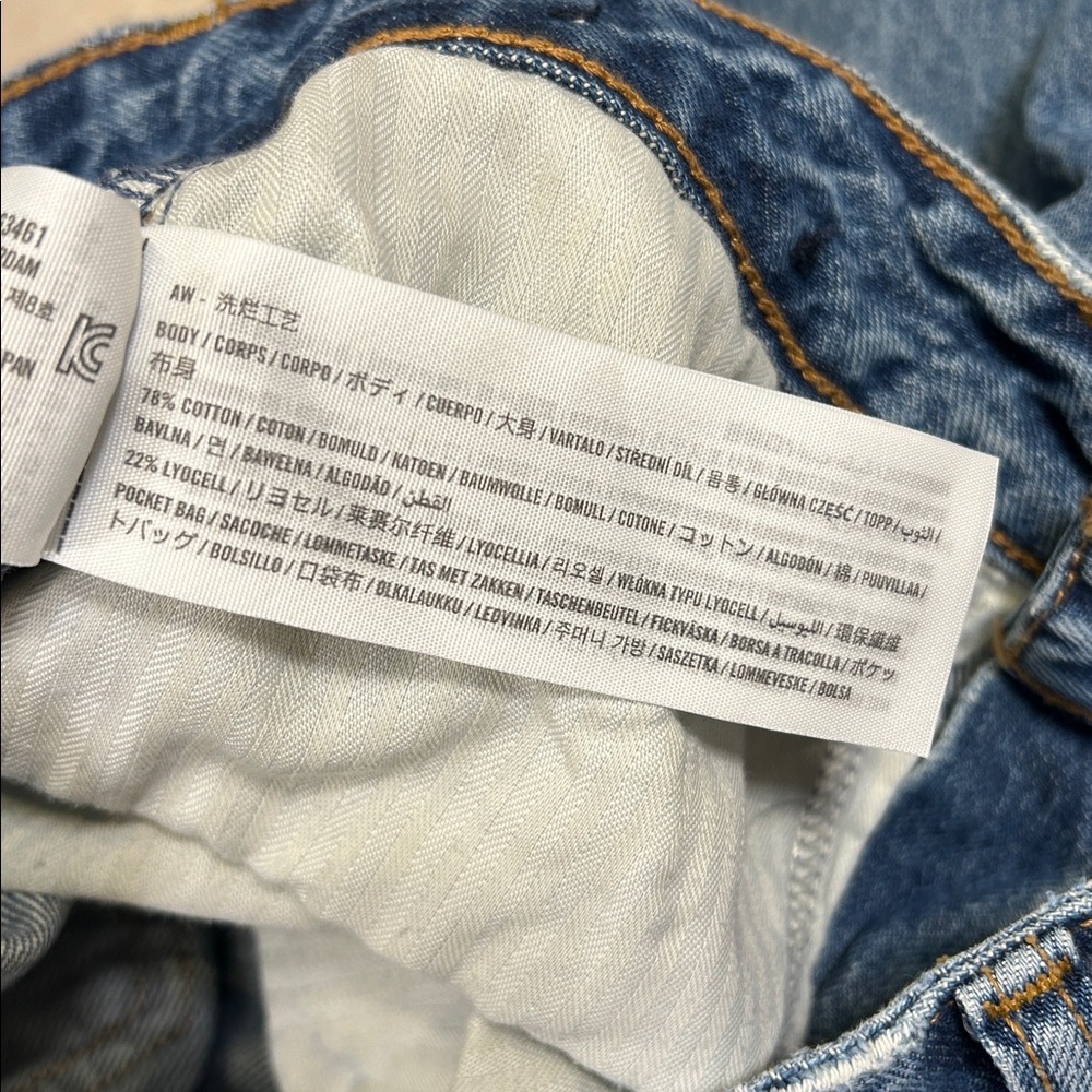 Abercrombie & Fitch Curve Love Denim | The Loose High Rise Raw Hem Jeans | Sz 2L - Picture 8 of 9